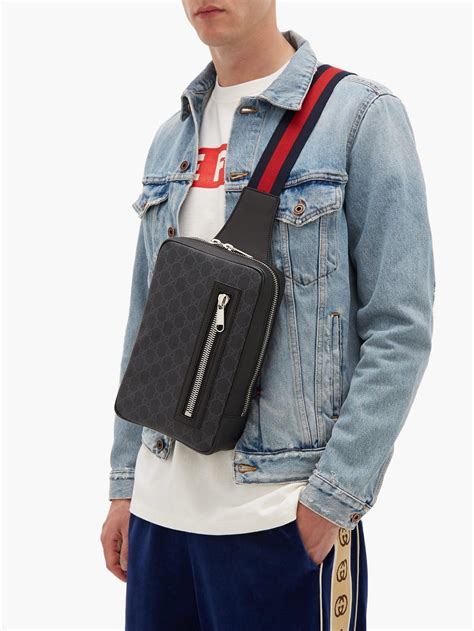 gucci black mens bag|gucci leather bags men's.